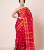 Puku pure cotton tant tangail saree with zari work without blouse fabric