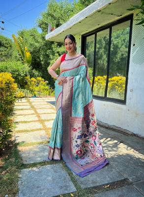 Soft Paithani Silk Saree,Traditional Design Patterns Saree 2