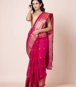 Puku pure cotton tant tangail saree with zari work without blouse fabric