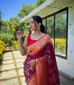 Soft Paithani Silk Saree,Traditional Design Patterns Saree