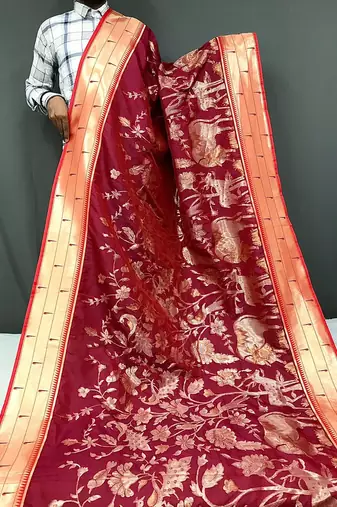 Soft Paithani Silk Saree,Traditional Design Patterns Saree