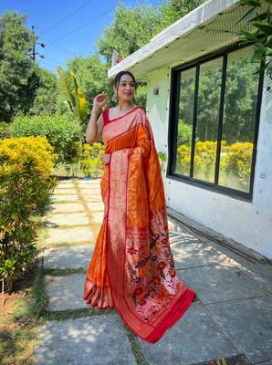 Soft Paithani Silk Saree,Traditional Design Patterns Saree 1