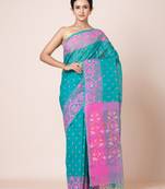 Puku pure cotton jamdani work saree without  blouse fabric