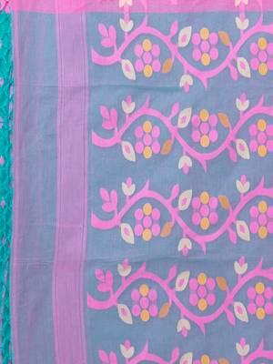 Puku pure cotton jamdani work saree without  blouse fabric 5