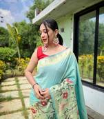 Paithani Silk Saree With Beautifull Paithani Traditional Border Saree