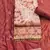 Peach Organza Hand Work Unstitched Dress Material
