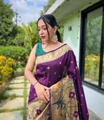 Paithani Silk Saree With Beautifull Paithani Traditional Border Saree