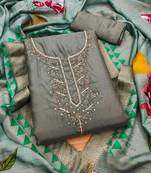 Mehndi Shimmer silk blend Hand Work Unstitched Dress Material