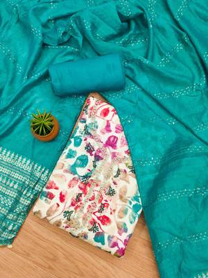 Rama Cotton Hand Work Unstitched Dress Material 2