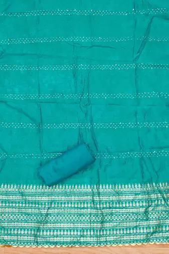 Rama Cotton Hand Work Unstitched Dress Material