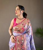 Beautiful Lucknowi Concept Weaving Saree With Paithani And Patola Saree