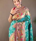 Beautiful Lucknowi Concept Weaving Saree With Paithani And Patola Saree