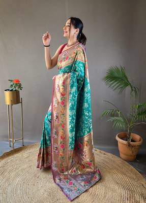 Beautiful Lucknowi Concept Weaving Saree With Paithani And Patola Saree 3