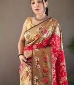 Beautiful Lucknowi Concept Weaving Saree With Paithani And Patola Saree