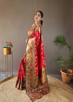 Beautiful Lucknowi Concept Weaving Saree With Paithani And Patola Saree 3