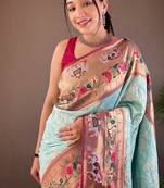 Beautiful Lucknowi Concept Weaving Saree With Paithani And Patola Saree