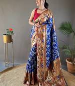 Beautiful Lucknowi Concept Weaving Saree With Paithani And Patola Saree