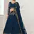 blue net embroidered wedding lehenga