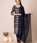 Ruh women's traditional silk blend kurti pant with dupatta