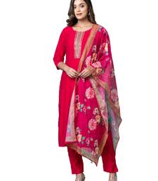 Ruh women's traditional silk blend kurti pant with dupatta