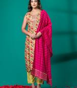 Ruh women's traditional silk blend kurti pant with dupatta