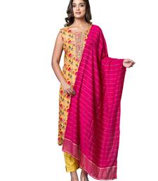 Ruh women's traditional silk blend kurti pant with dupatta
