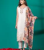 Ruh women's traditional silk blend kurti pant with dupatta