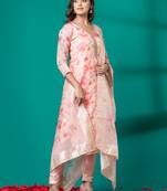 Ruh women's traditional silk blend kurti pant with dupatta