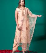 Ruh women's traditional silk blend kurti pant with dupatta