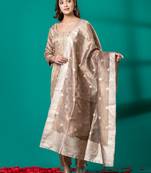 Ruh women's traditional silk blend kurti pant with dupatta