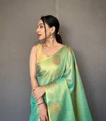 Tissue Silk Saree Jacquard Zari Weaving Saree With Jacquard Weaving Border Having Rich Saree