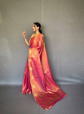 Tissue Silk Saree Jacquard Zari Weaving Saree With Jacquard Weaving Border Having Rich Saree 4