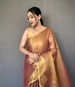 Tissue Silk Saree Jacquard Zari Weaving Saree With Jacquard Weaving Border Having Rich Saree