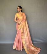 Tissue Silk Saree Jacquard Zari Weaving Saree With Jacquard Weaving Border Having Rich Saree