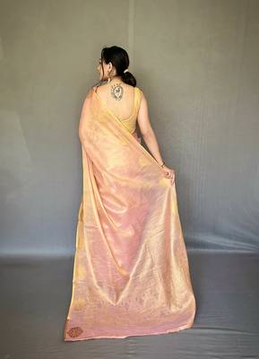 Tissue Silk Saree Jacquard Zari Weaving Saree With Jacquard Weaving Border Having Rich Saree 3