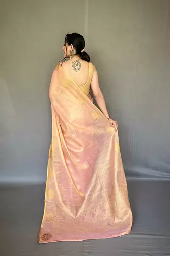 Tissue Silk Saree Jacquard Zari Weaving Saree With Jacquard Weaving Border Having Rich Saree