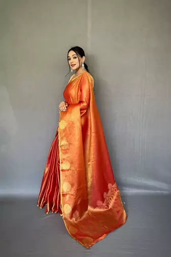 Tissue Silk Saree Jacquard Zari Weaving Saree With Jacquard Weaving Border Having Rich Saree