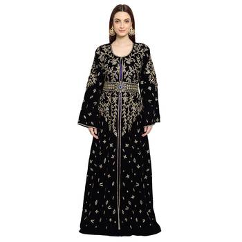 PURPLE / BLACK KAFTAN  NEW ABAYA DRESS FOR WEDDING 1