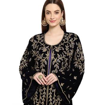 PURPLE / BLACK KAFTAN  NEW ABAYA DRESS FOR WEDDING 3