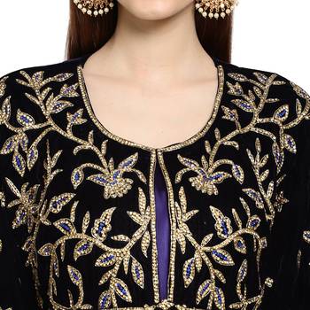 PURPLE / BLACK KAFTAN  NEW ABAYA DRESS FOR WEDDING 4