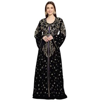PURPLE / BLACK KAFTAN  NEW ABAYA DRESS FOR WEDDING 5