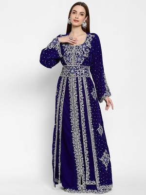 NEW ROYAL-BLUE KAFTAN  NEW ABAYA DRESS FOR WEDDING 3