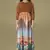 Brown and Multi Colour Georgette Chiffon Gown Style Tunic