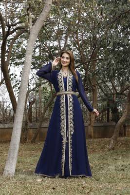 NAVY-BLUE KAFTAN  NEW ABAYA DRESS FOR WEDDING 1