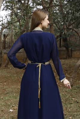 NAVY-BLUE KAFTAN  NEW ABAYA DRESS FOR WEDDING 3