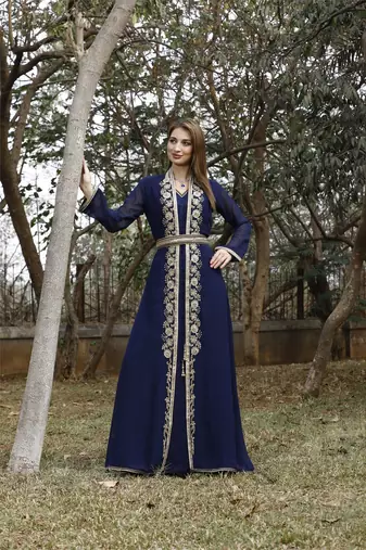 NAVY-BLUE KAFTAN  NEW ABAYA DRESS FOR WEDDING