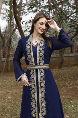 NAVY-BLUE KAFTAN  NEW ABAYA DRESS FOR WEDDING 5