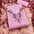 Pink Roman silk blend Embroidered Unstitched Dress Material