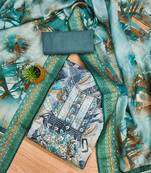 Grey Modal Foil Printed Unstitched Dress Material