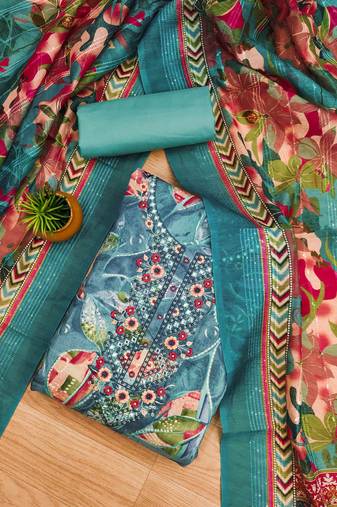 Rama Modal Foil Printed Unstitched Dress Material